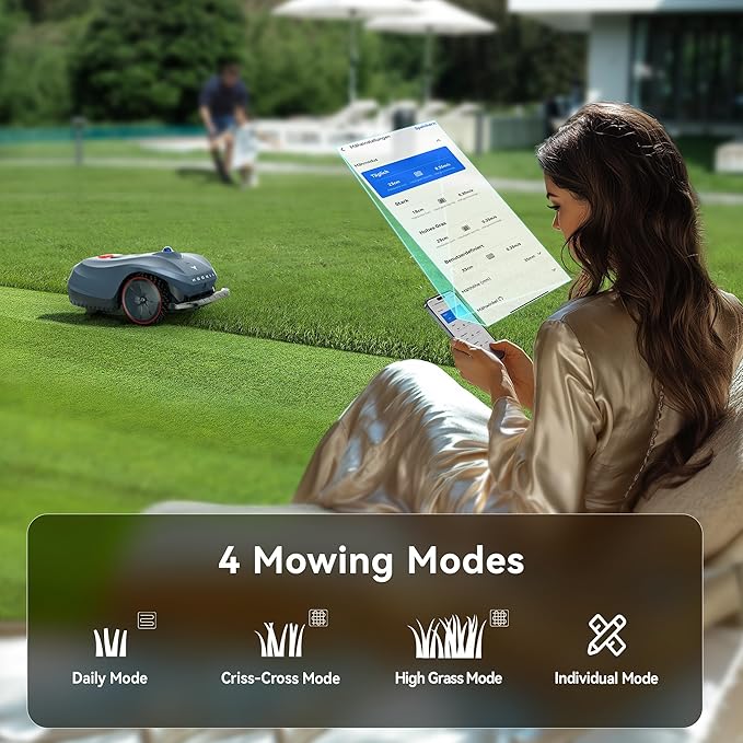 Neomow X SE 3D LiDAR Slam Mapping Robot Lawn Mower Perimeter Wireless for 1 Acre AI Vision Obstacle Avoidance with 4G, No RTK Antenna Required, App Control, GPS, IPX5, Anti-Theft, Queit