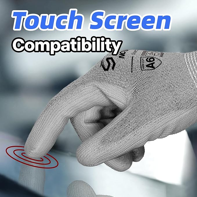 Schwer 180 Pairs ANSI A6 Cut Resistant Gloves CR7120 Cut Proof Work Gloves, Touchscreen, for Men and Women Used for Woodworking, Glass Cutting, Construction, Cargo Handling, Car Repair, XL