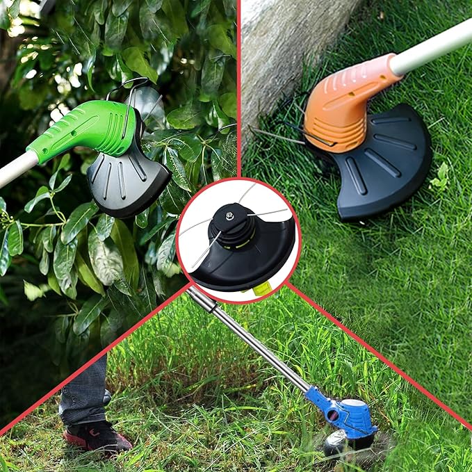 String Trimmer Head Electric Weed Trimmer Blade Replacement Steel Wire Line Trimmer Spool Wire Weed Trimmer Head Weed Wacker Attachment for Cordless Grass Trimmers (10Pcs, Bore 0.2inch/5.5mm)
