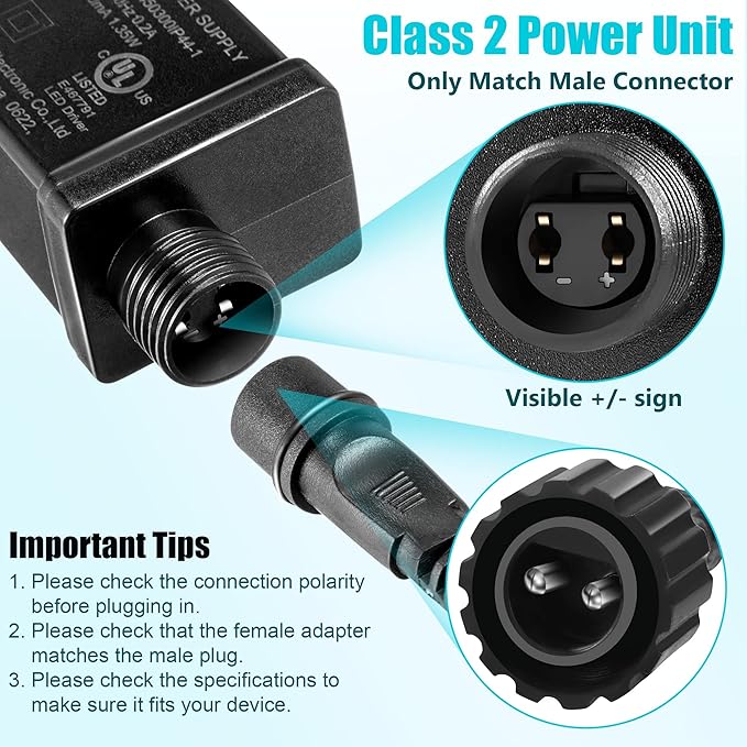 Replacement Yard Inflatable Adapter Power Supply Adaptor 12Vdc 1.0A Class 2 Power Supply for Halloween Christmas Inflatable Decorations