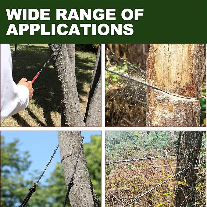 55 Inch High Reach Hand Rope Saw for Tree Limbs with 70 Sharp Teeth Blades on Both Sides,Rope Saw Tree Saw High Limb Rope Chainsaw, Pocket Chainsaw