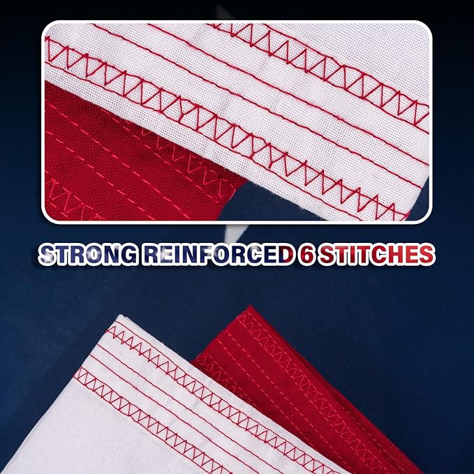 American Flag 20x30 ft TearProof Series, Heavy Duty Tough Spun Polyester USA Flags High Wind, US Flags for Outside Outdoor with Durable Embroidered Stars Sewn Stripes, 7 Brass Grommets