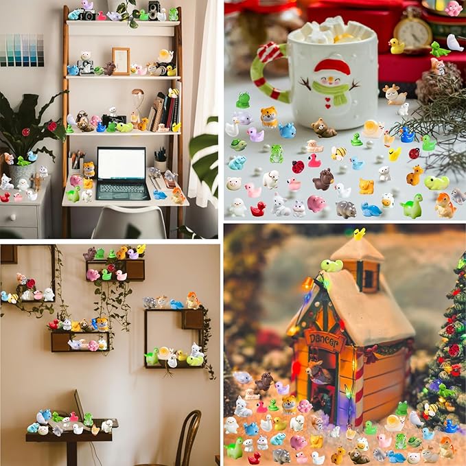 50 Pcs Mini Resin Animals Variety Pack for Miniature Dollhouse Fairy Garden Accessories Home Landscape Aquarium Hide DIY Craft Gifts Party Favors