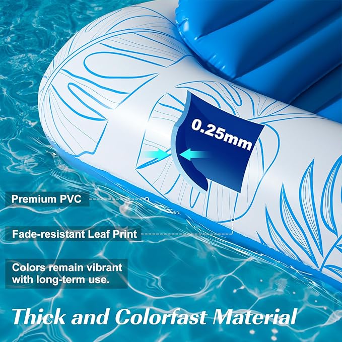 HeySplash Pool Lounger Float for Adult, Inflatable Pool Floats Bed Cooling Contour Lounger Rafts, Water Rafts for Lake, Outdoor Beach Pool Party