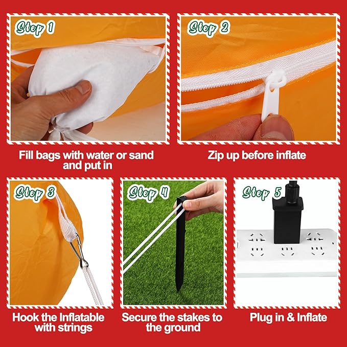 6Ft Christmas Goose Inflatable with Built in LED Lights Goose Xmas Blow-Up Lawn Decoration for Winter Home Garden Yard Holiday Party Indoor Outdoor Decor