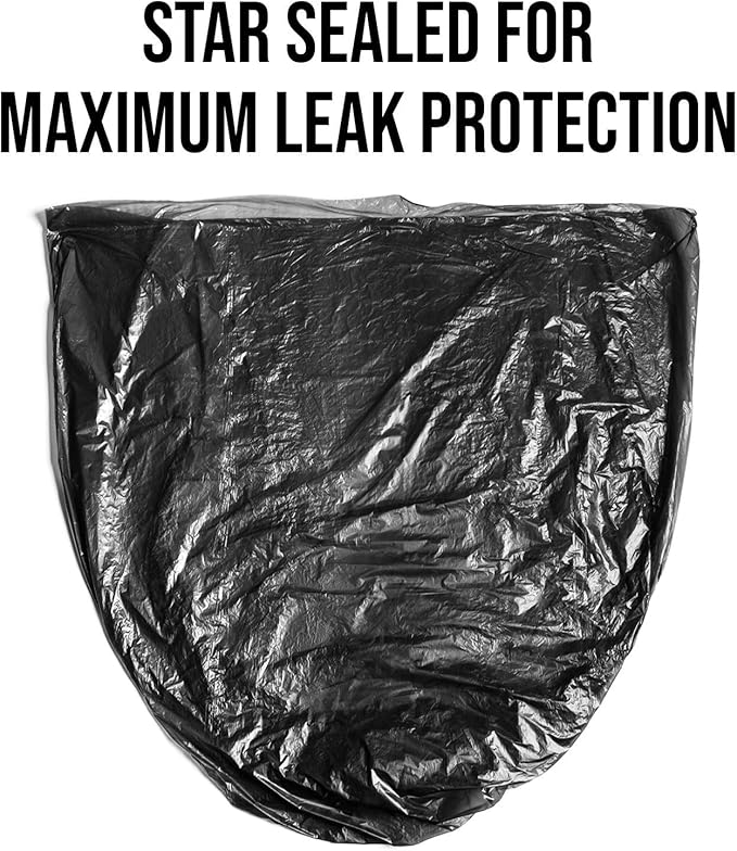 Aluf Plastics 56 Gallon Trash Bags (2 MIL - Pack of 50) 43" x 47" - Large Heavy Duty Can Liners - Plastic Black Garbage Bags for Lawn, Leaf, Contractor, Yard, Outdoor use