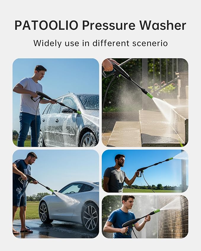 Pressure Washer, Patoolio Power Washers with Foam Cannon for Fences/Patios/Decks/Patios and Cars Powerwasher