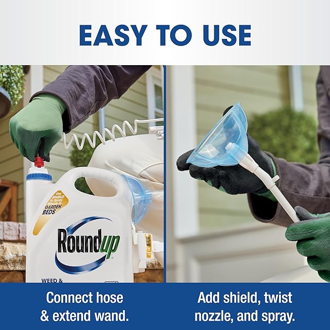 Roundup Weed & Grass Killer₄ with Sure Shot Wand, Use in and Around Flower Beds, Trees, and Driveways, 1 gal.