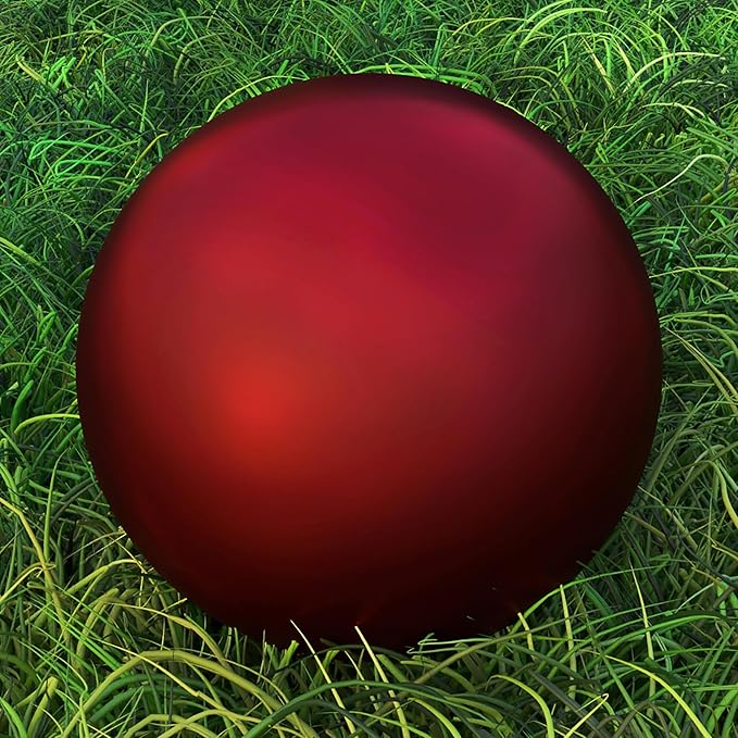 Lulu Decor, 12 Red Matt Finish, Stainless Steel Gazing Mirror Ball, Smooth Finish Garden Decoration Globe