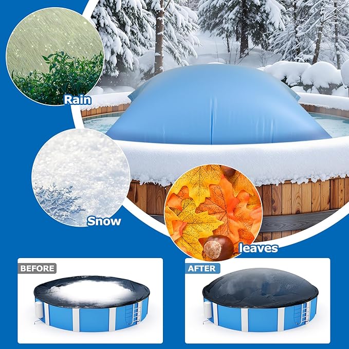 Hungdao 6 ft x 6 ft Pool Air Pillows for Above Ground Heavy Duty Air Pillow Kit for Winterize Closing Large Square Cushion Swimming Pool Closing Protects Covers with Cords