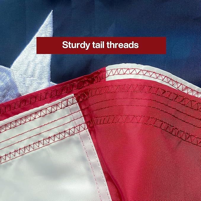 American Flag 15x25 Ft Embroidered Stars, Brass Grommets, Sewn Stripes, Vibrant Colors Outdoor USA Flag Super Tough Tearproof Spun Polyester US Flag, United States Country Flags