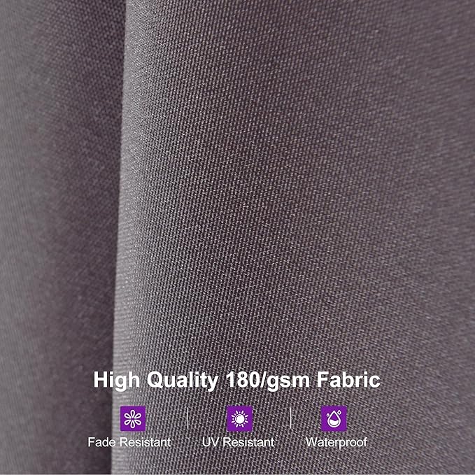 PURPLE LEAF 14ft Patio Umbrella with Solar Lights Outdoor Double-Side Market Umbrella with Base Included Rectangle Table Umbrella for Pool Garden Backyard, Light Grey