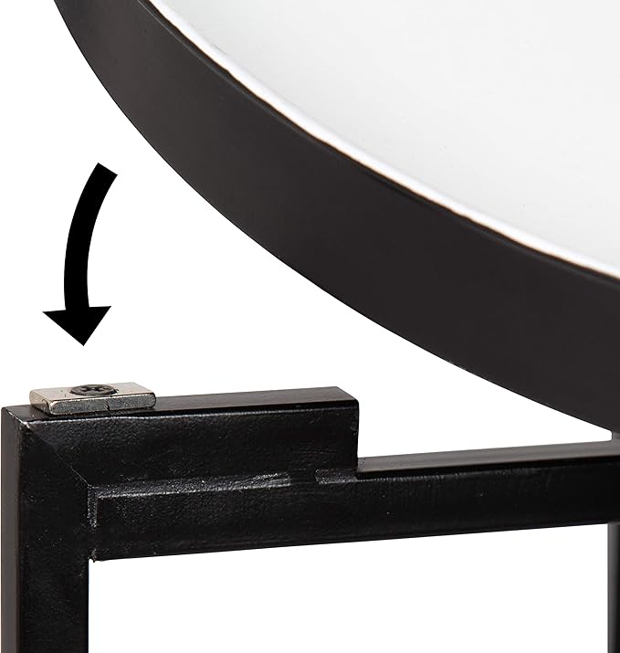 Kate and Laurel Celia Round Foldable Tray Accent Table, 14" x 14" x 25.75", White and Black, Modern Minimalist Design and Detachable Magnetic Tabletop