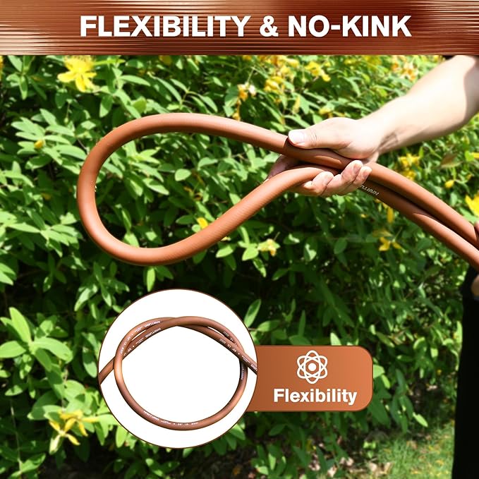 Short Leader Garden Hose 5/8" x 6ft, No Kink Lightweight Water Hose, Hybrid Rubber, Heavy Duty, 650 Burst PSI, Female to Female Fittings