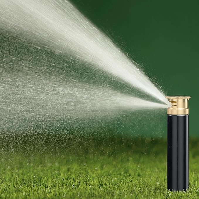 Orbit 80312 Professional Pressure-Regulating Pop-Up Spray Head Sprinkler with Brass Nozzle, 4" Full Spray