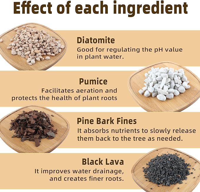 10 Quart Bonsai Soil Mix Lava,Pumice,Pine Bark and Calcined Rock, Natural Organic Mix for Potted Plants…