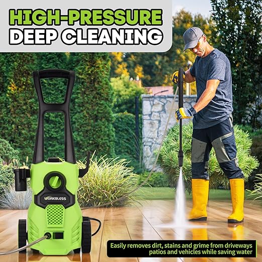 Electric Pressure Washer, 3500 PSI Portable Power Washer with Adjustable Angle Nozzle Head, Foam Cannon for Cars, Garden, Driveway