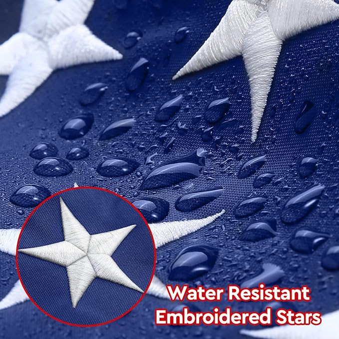 5x8 FT American Flags for Outdoor, Super Tough Spun Polyester & Long Lasting Nylon USA Flag Embroidered Stars, Sewn Stripes, Brass Grommets UV Protection Outdoor High Wind & All Weather USA Flag