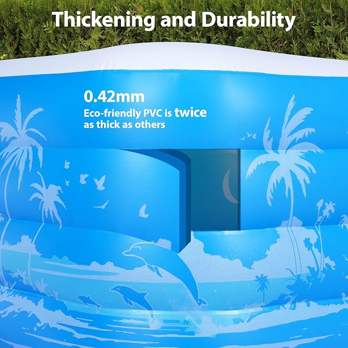 Inflatable Swimming Pool, 79 x 58 x27 inch Full-Sized Inflatable Pools with Seats, Extra Large Blow Up Durable Thickened Pools for Outdoor, Garden, Backyard.