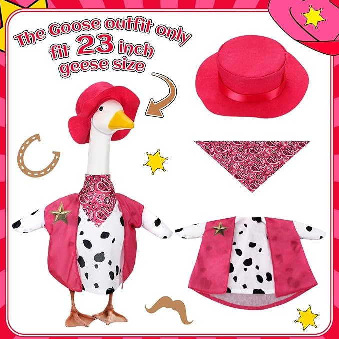 Halloween Goose Outfits for 23'' High Cement or Plastic Porch Lawn Goose Clothes for Garden Yard