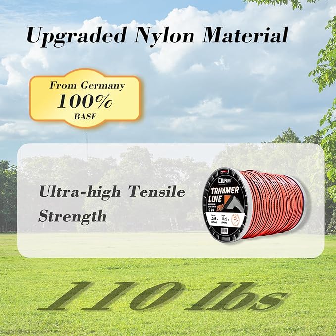 Cluparis 5-Pound 105 Heavy Duty Sawtooth Trimmer Line, 0.105" x 1129-Foot Sawtooth Weed Eater String Fits Medium & Heavy Grass & Weeds,105 Trimmer String Weed Wacker for Weedeater Line of Nylon