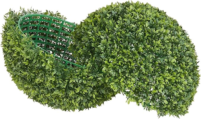 VEVOR Artificial Topiary Ball, 23 inch Faux Boxwood Plant Balls, Fake Silk Tree Look Real, Easy Assembly for Decor Front Porch Outdoor Patio Garden Balcony Backyard and Indoor Home Wedding, Green