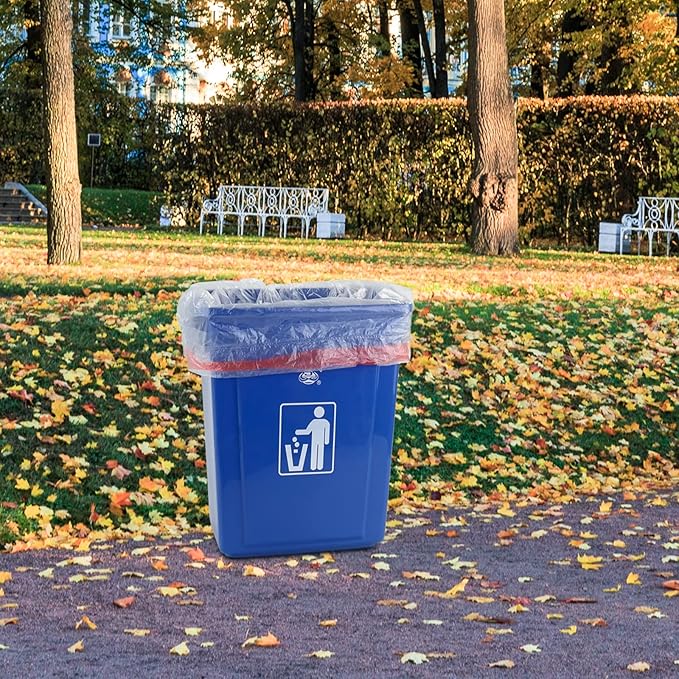 Yuright 30 Gallon Clear Lawn and Leaf Garbage bags with Drawstring, 60 Counts