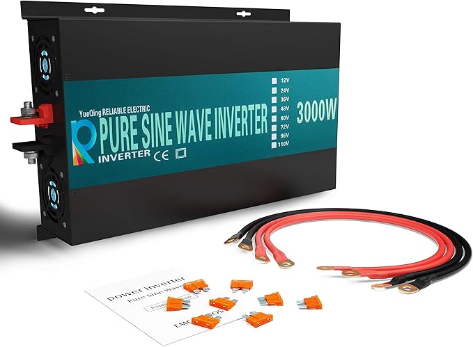WZRELB 3000watt Pure Sine Wave Inverter 24V DC to 120V AC 60HZ with LED Display Car Inverter Generator (RBP300024B1)
