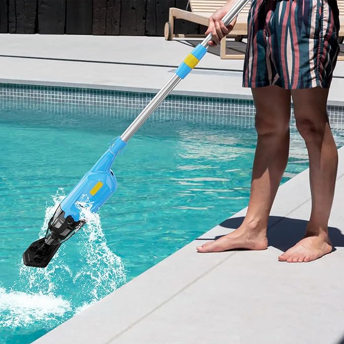 Cordless Pool Vacuum, Rechargeable Handheld Pool Vacuum Cleaner for Above Ground Pools, Fast Charging, Long Runtime, Ideal for Sand and Debris
