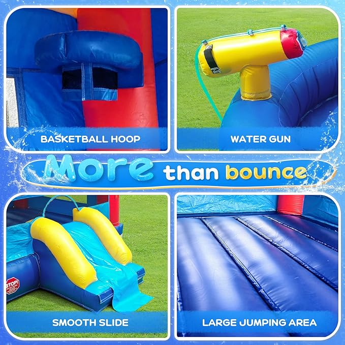 JOYMOR Commercial Grade Inflatable Water Slide with Splash Pool for All Ages, 100% PVC Vinyl Inflatable Water Park for Outdoor Fun Backyard (23 x 9 x 14ft), Without Blower