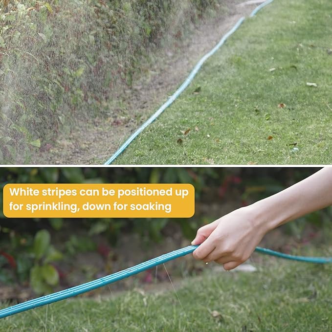 LINEX Sprinkler Soaker Hose 25 ft 2 pack for Garden Lawn Watering Hose with Stakes