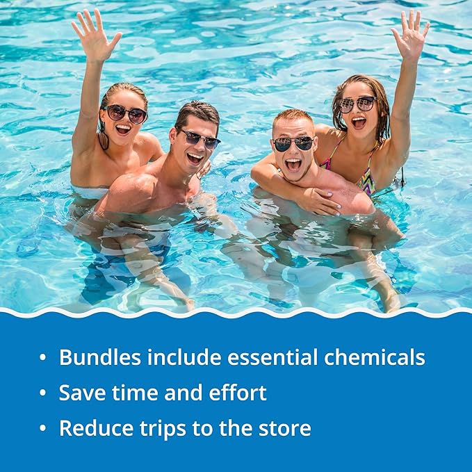 In The Swim Ultimate Chemical Value Kit and Chlorine Bundle - Pre-Measured Kit for Seasonal Maintenance - 50lb Bucket 3-Inch Chlorine Tablets - Inground and Above Ground Pools Up to 35K Gallons