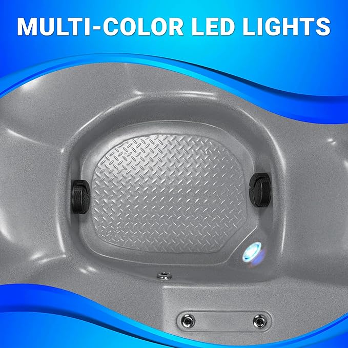 Inland 6 Person Indoor Outdoor Hot Tub, Plug & Play Spa, 24 Jets, LED Lighting System, Insulated Spa Cover, Made in USA, Aqualife by Strong Spas