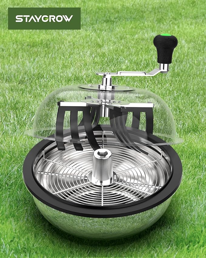 13 Inch Bud Leaf Bowl Trimmer, 13" Trim Bowl with Clear Visibility Dome and Sharp Stainless Steel Blades, for Twist Spin Cutting Buds, Flowers, Leaves, Hydroponics Plants