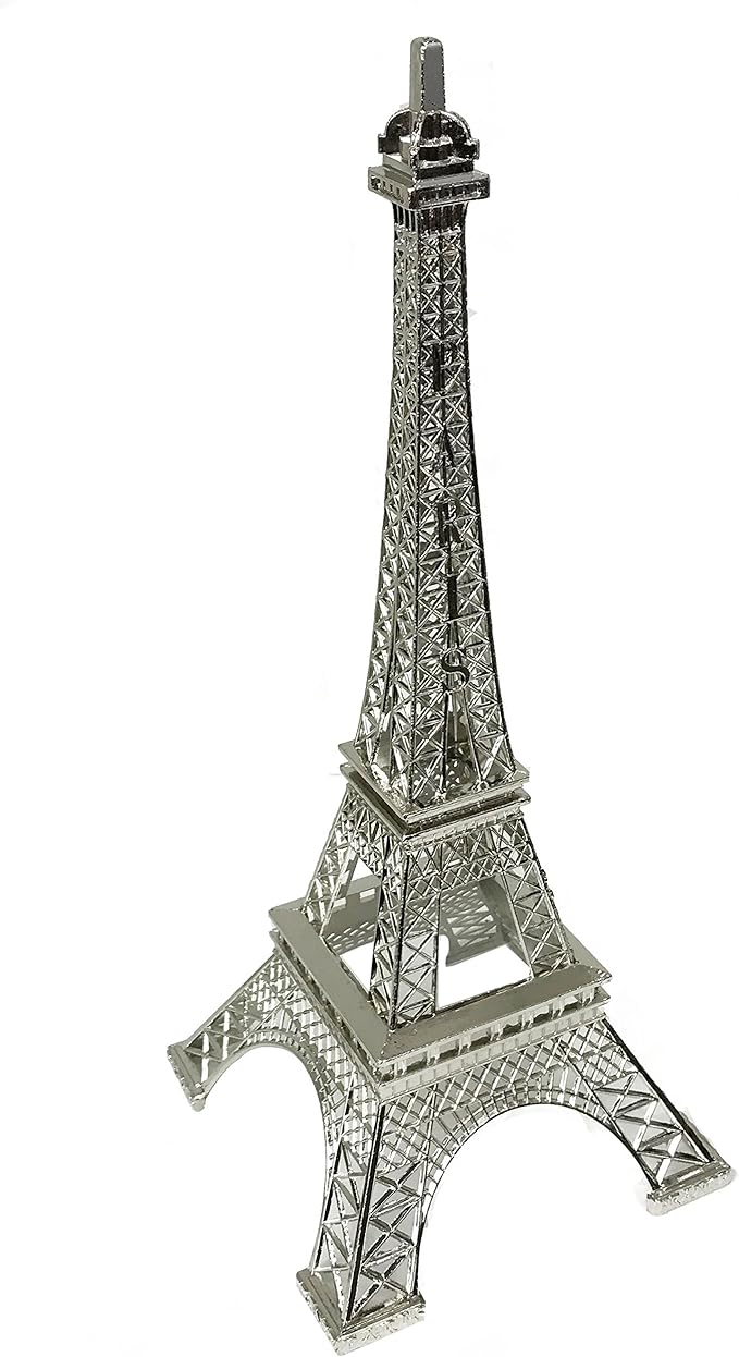 allgala Eiffel Tower Statue Decor Alloy Metal, and Size (07", Silver)