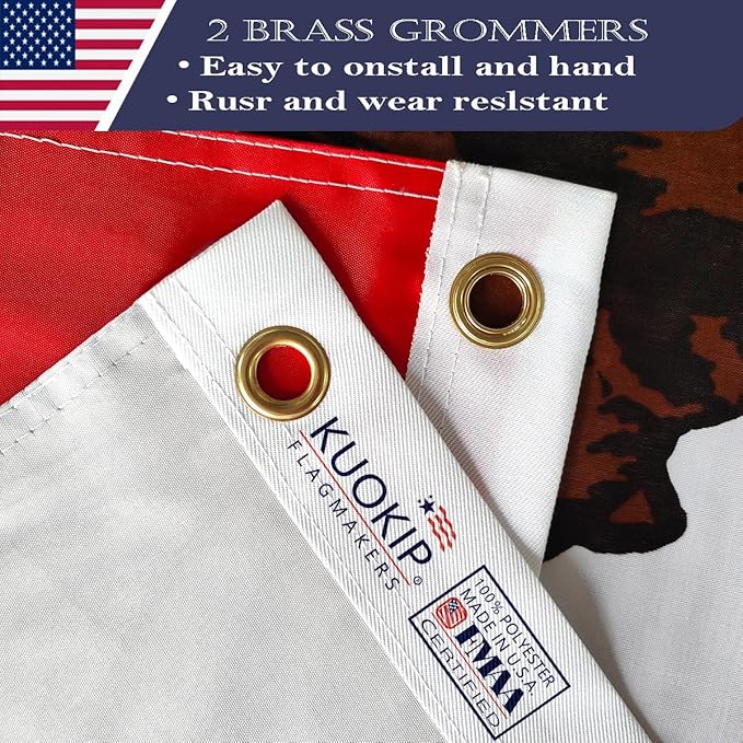 Double Sided Californian State Flag 4x6 Made in USA Outdoor Heavy Duty 3 Ply Polyester Californian Flags with White Starting Tape and 2 Brass Grommets
