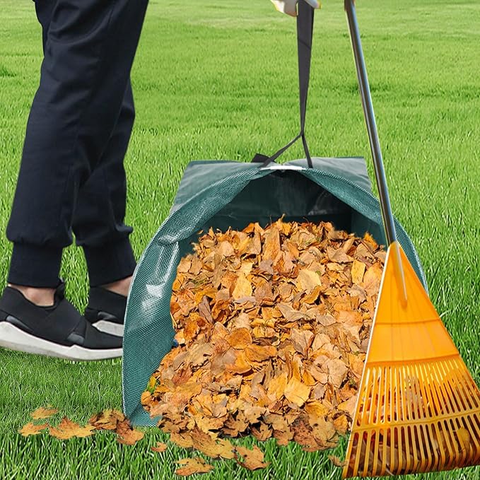 Leaf Collector, 200L Collapsible Garden Bag for Yard Waste, Reusable Heavy Duty Yard Waste Bag for Leaves, Lawn Trash, and Home Use(dustpan-shaped, 53 Gallon/200L)