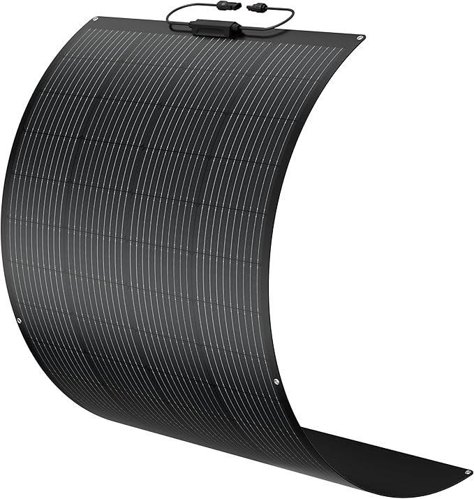 BougeRV Arch 200 Watts Fiberglass Flexible Solar Panel, Portable Bendable 12 Volts 10BB Mono Cell for RV Camping Home Boat Marine Curve Surface Black