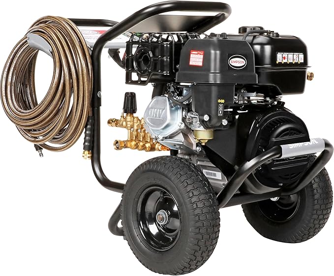 Simpson 4400 PSI Gas Pressure Washer, 4.0 GPM Commercial Power Washer, Cold Water, 50' Hose, PowerShot, 49-State Compliant (PS60843)