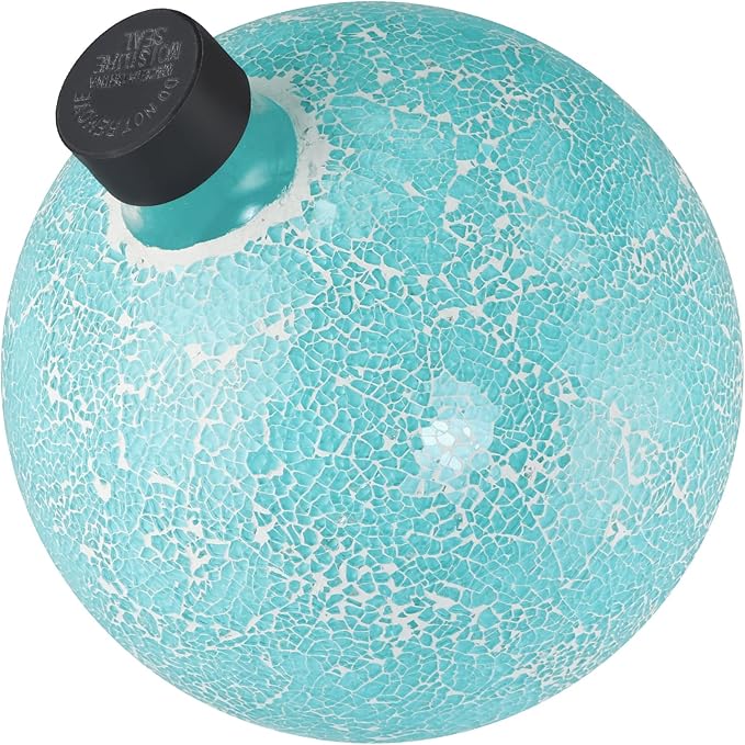 MDLUU Mosaic Gazing Ball, 10-Inch Decorative Gazing Globe, Glass Gazing Sphere for Garden, Outdoor Landscape Decor (Teal Blue)
