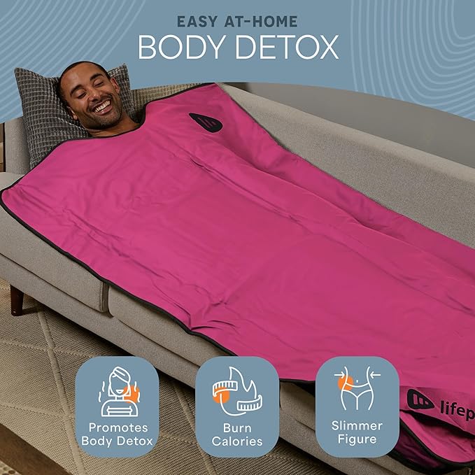 LifePro RejuvaWrap Far Infrared Sauna Blanket for Detox & Relaxation – Available in 5 Colors & 3 Models – Portable Sauna Blanket Infrared for Muscle Relief, Circulation & Recovery – 9 Heat Levels