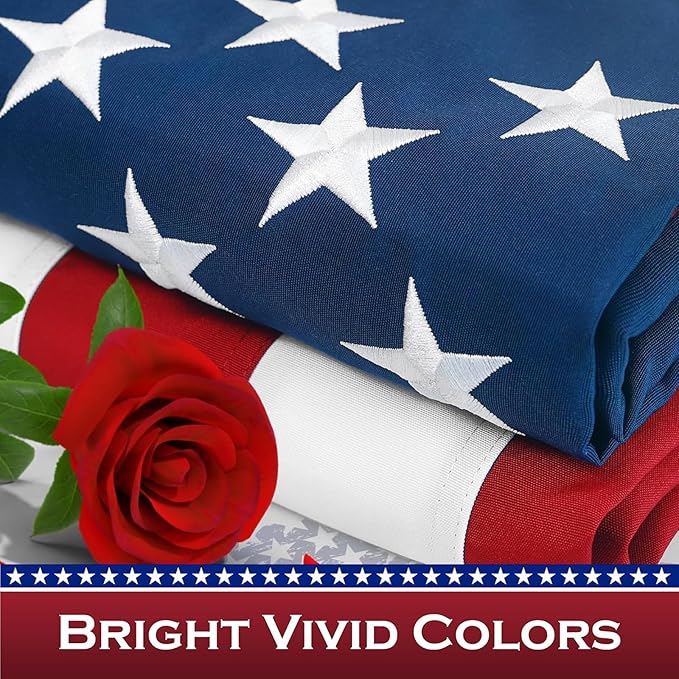 American Flag 3X5 | Heavy Duty American Flags 3x5 |600D Polyester Material USA Flag - Allegiance Flags For Outside 3x5,With Embroidered Stars and Sewn Stripes,Tearproof All-Weather Outdoor Flag.