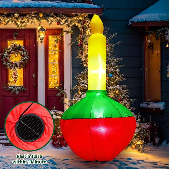 Soulchen 5ft Christmas Inflatable Bubble Light Outdoor Decorations Backyard Inflatables Bubble Light Built-in LED Lighted Christmas Blow up for Yard Garden Lawn Holiday Party Decor