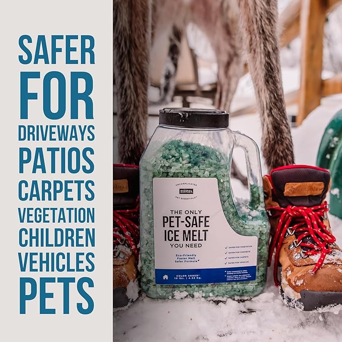 Natural Rapport Pet Friendly Ice Melt - Calcium Chloride Free, Pet Safe Ice Melter, Rock Salt Alternative - Time Release Deicer Formula Lasts 3X Longer (18 lb)