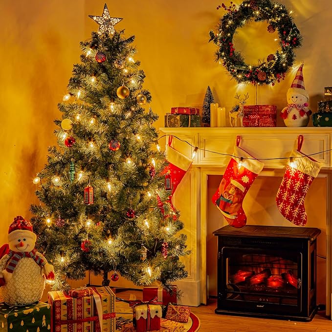 Minetom C9 Clear Christmas String Lights, 50FT 50 Bulbs Bright & Warm Outdoor Christmas Lights, Long Life C9 String Lights for Tree Patio Gazebo Wreath, Black Wire