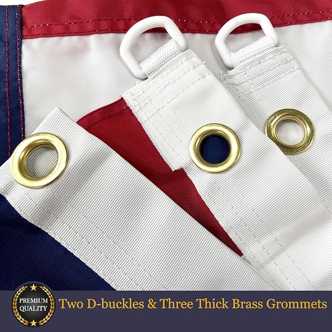 Homissor American Flag 6x10 Heavy Duty Outdoor Embroidered Stars Large USA US Flags Longest Lasting for Outside Sewn Stripes Indoor With Brass Grommets