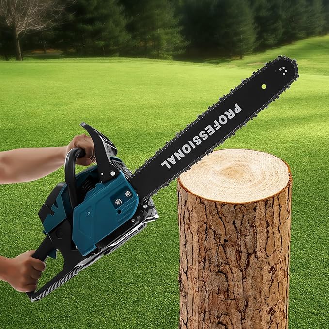 58cc Gas Chainsaw 20 Inch Gas Powered Chainsaws 2 Stroke Handed Petrol Gasoline Chain Saw Cordless Petrol Gas Chain Saws for Cutting Wood Outdoor Garden Farm Home