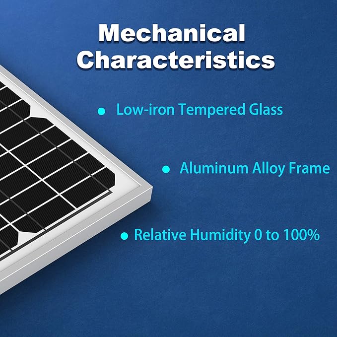 ACOPOWER Mono Solar Panel for 12 Volt Battery Charging, Off Grid, 30W