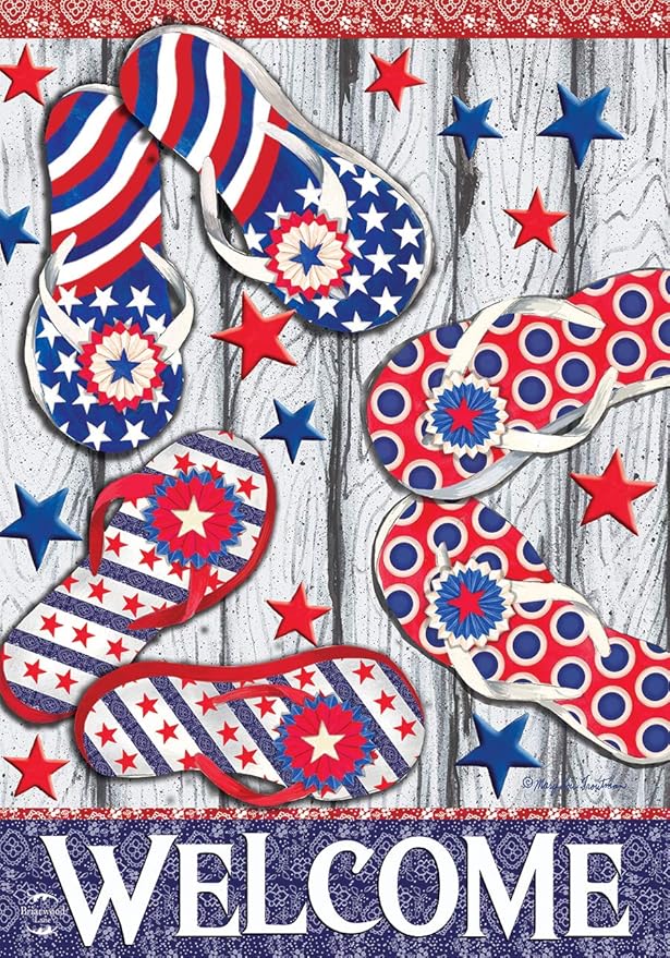 Briarwood Lane House Flag 40x28 For Outdoor Freedom Flip Flops Summer For Summer House Flag