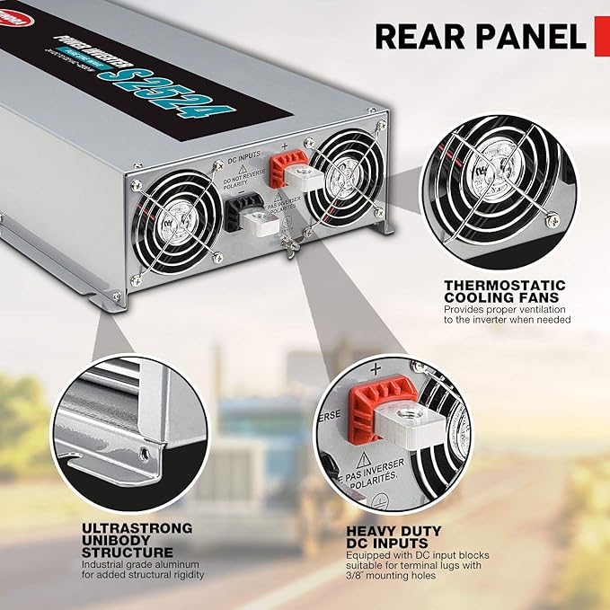 Tundra S Series - DC/AC Truck Power Inverter - Pure Sine Wave 2500W / 24V DC to 120V AC - S2524